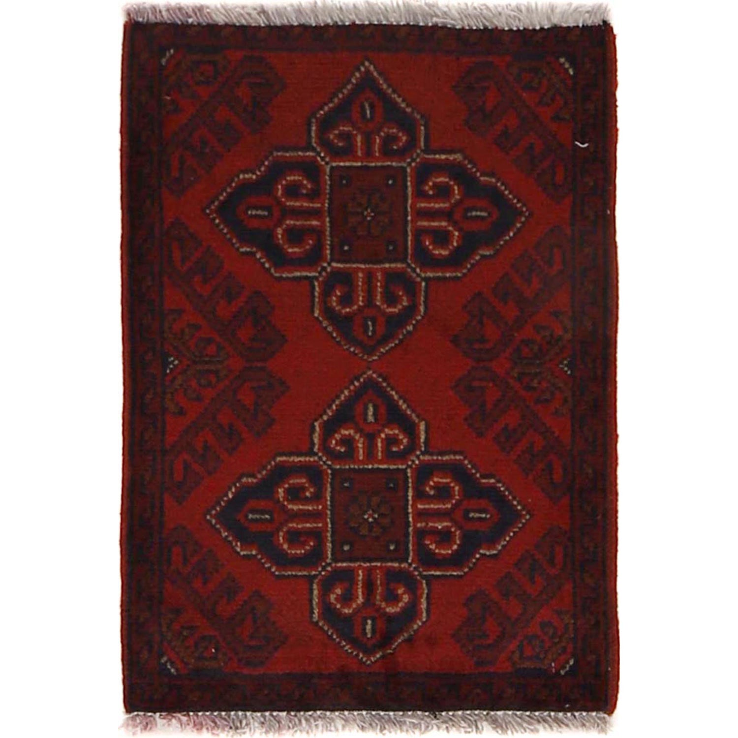 Handmade Wool Doormat Red Floral