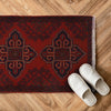 Handmade Wool Doormat Red Floral