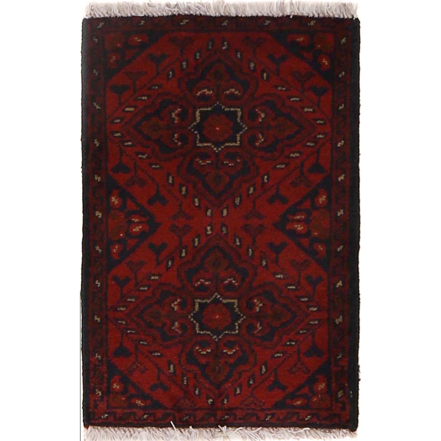 Handmade Wool Doormat Red Floral