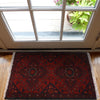Handmade Wool Doormat Red Floral