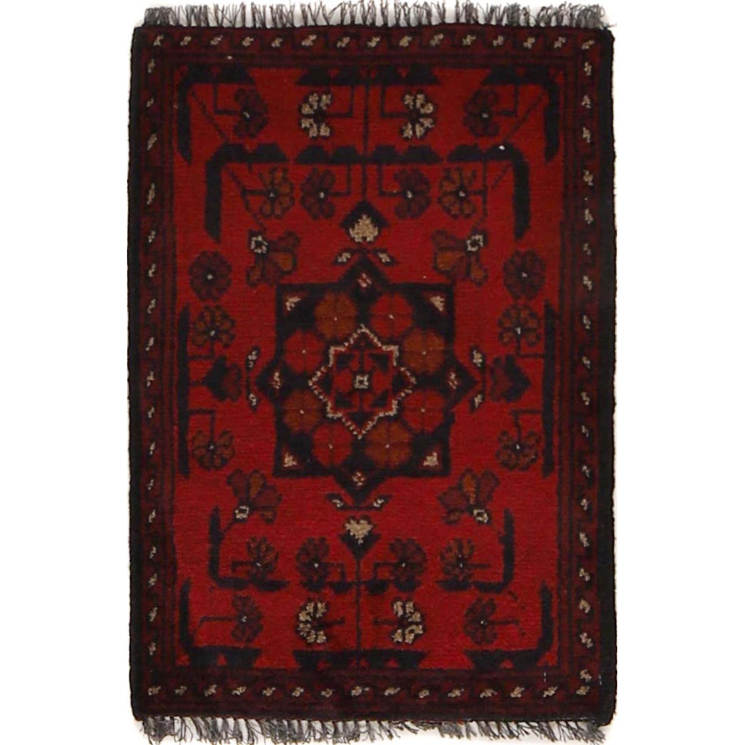 Handmade Wool Doormat Red Floral