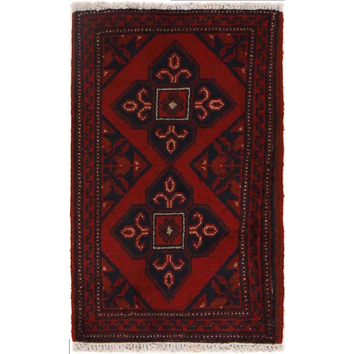 Handmade Wool Doormat Red Floral