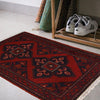 Handmade Wool Doormat Red Floral