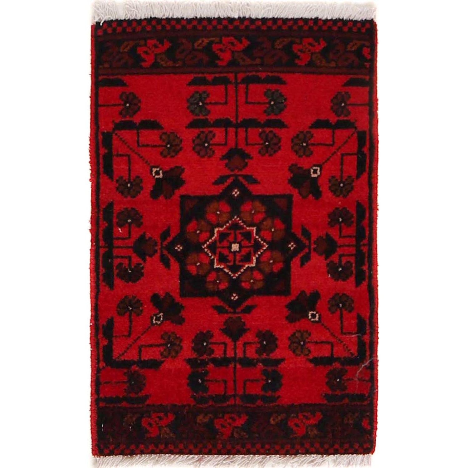 Handmade Wool Doormat Red Floral