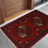 Handmade Wool Doormat Red Floral