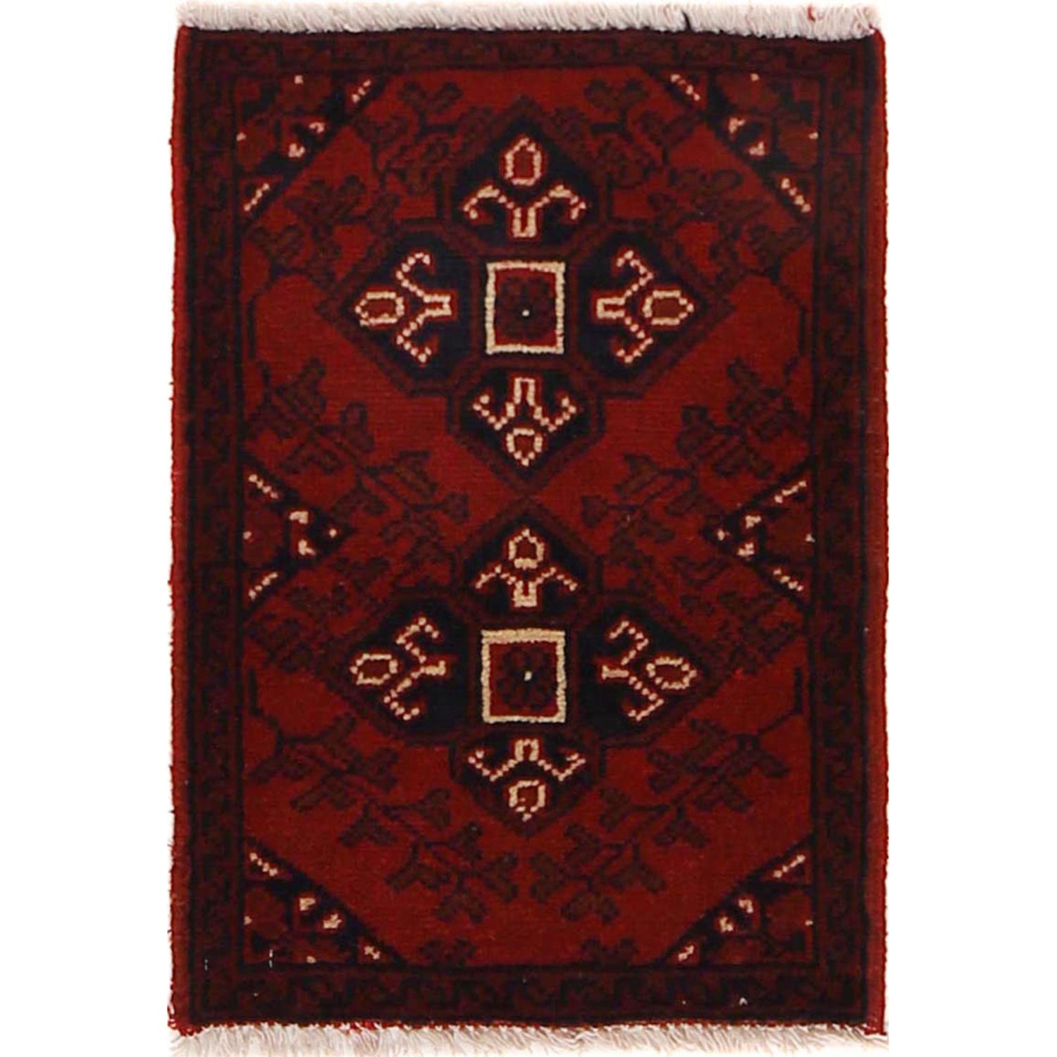 Handmade Wool Doormat Red Floral
