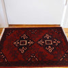 Handmade Wool Doormat Red Floral
