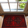 Handmade Wool Doormat Red Floral