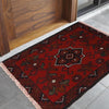 Handmade Wool Doormat Red Floral