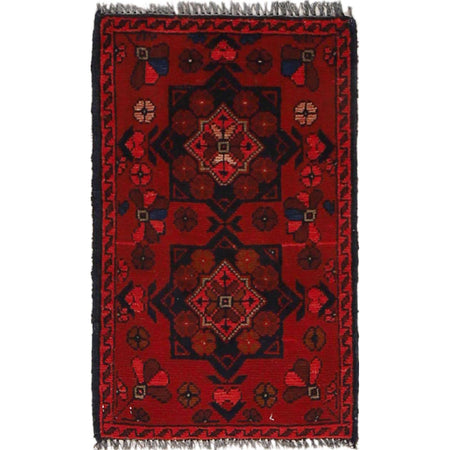 Handmade Wool Doormat Red Floral