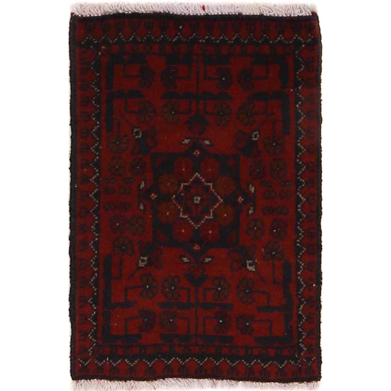 Handmade Wool Doormat Red Floral