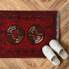 Handmade Wool Doormat Red Floral