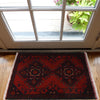 Handmade Wool Doormat Red Floral