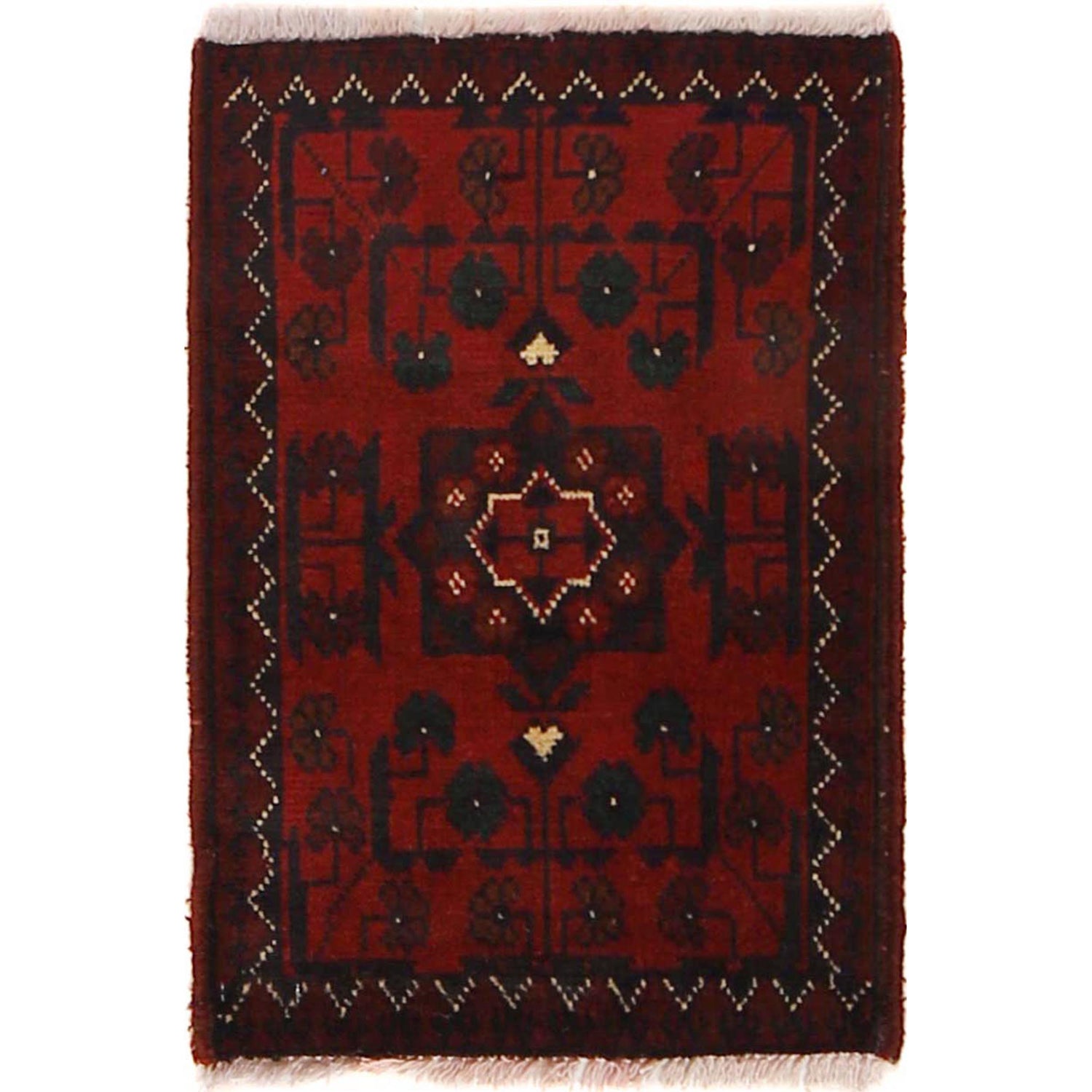Handmade Wool Doormat Red Floral