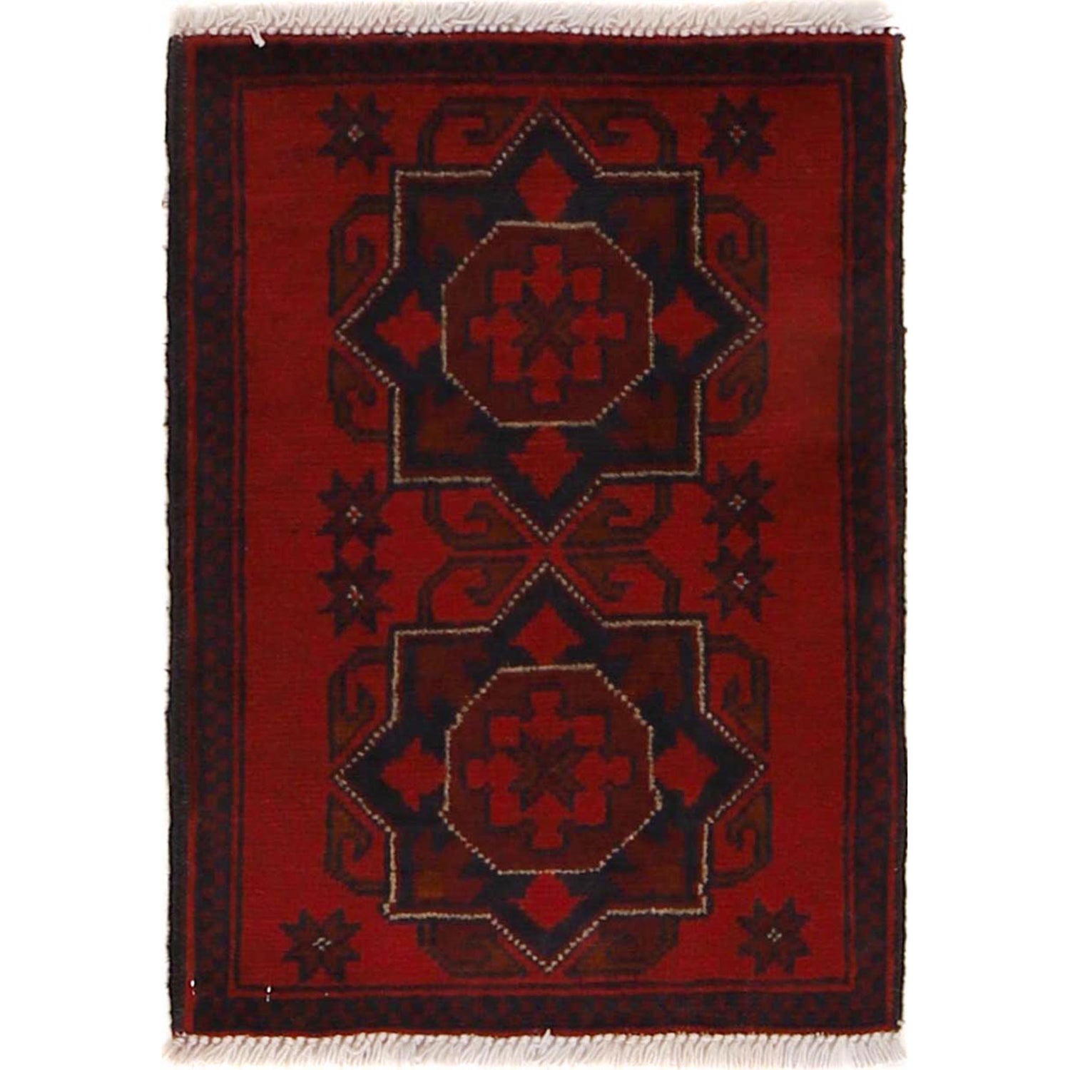 Handmade Wool Doormat Red Floral