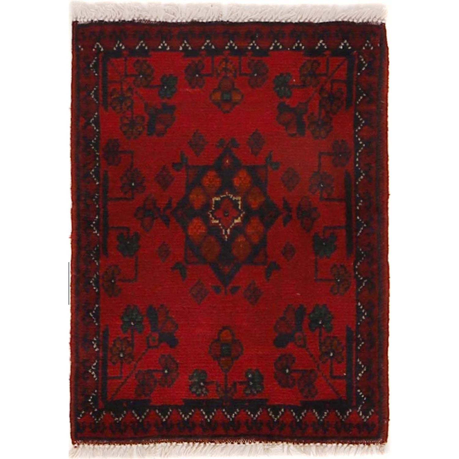 Handmade Wool Doormat Red Floral