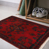 Handmade Wool Doormat Red Floral