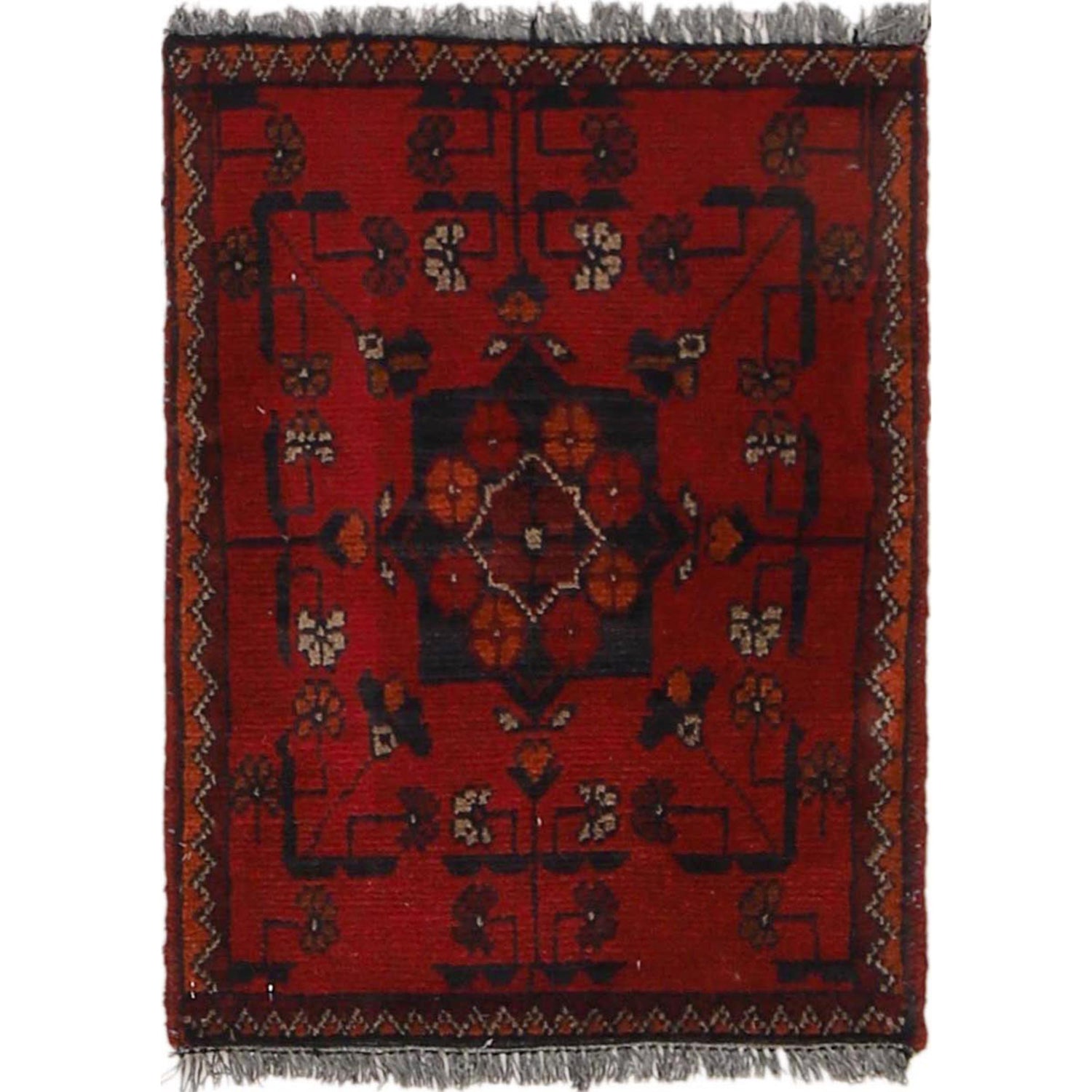 Handmade Wool Doormat Red Floral