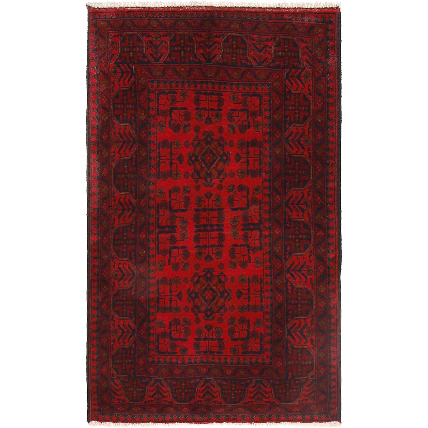 Khal Mohammadi Rug Handmade Red 3x5 ft