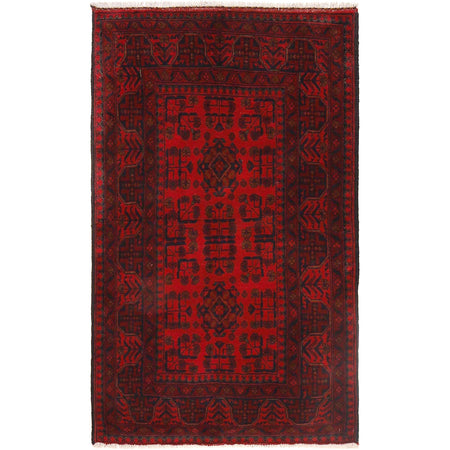Khal Mohammadi Rug Handmade Red 3x5 ft