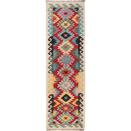 Handmade Multi Kilim Geometric 6' Runner
