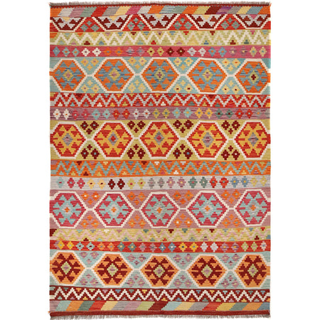 Handmade Multi Kilim Geometric 5x8 ft