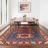 Kazak Rug Handmade Blue Medallion 7x10 ft