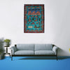 War Area Rug Handmade Blue Helicopter + Tank 4x6 ft