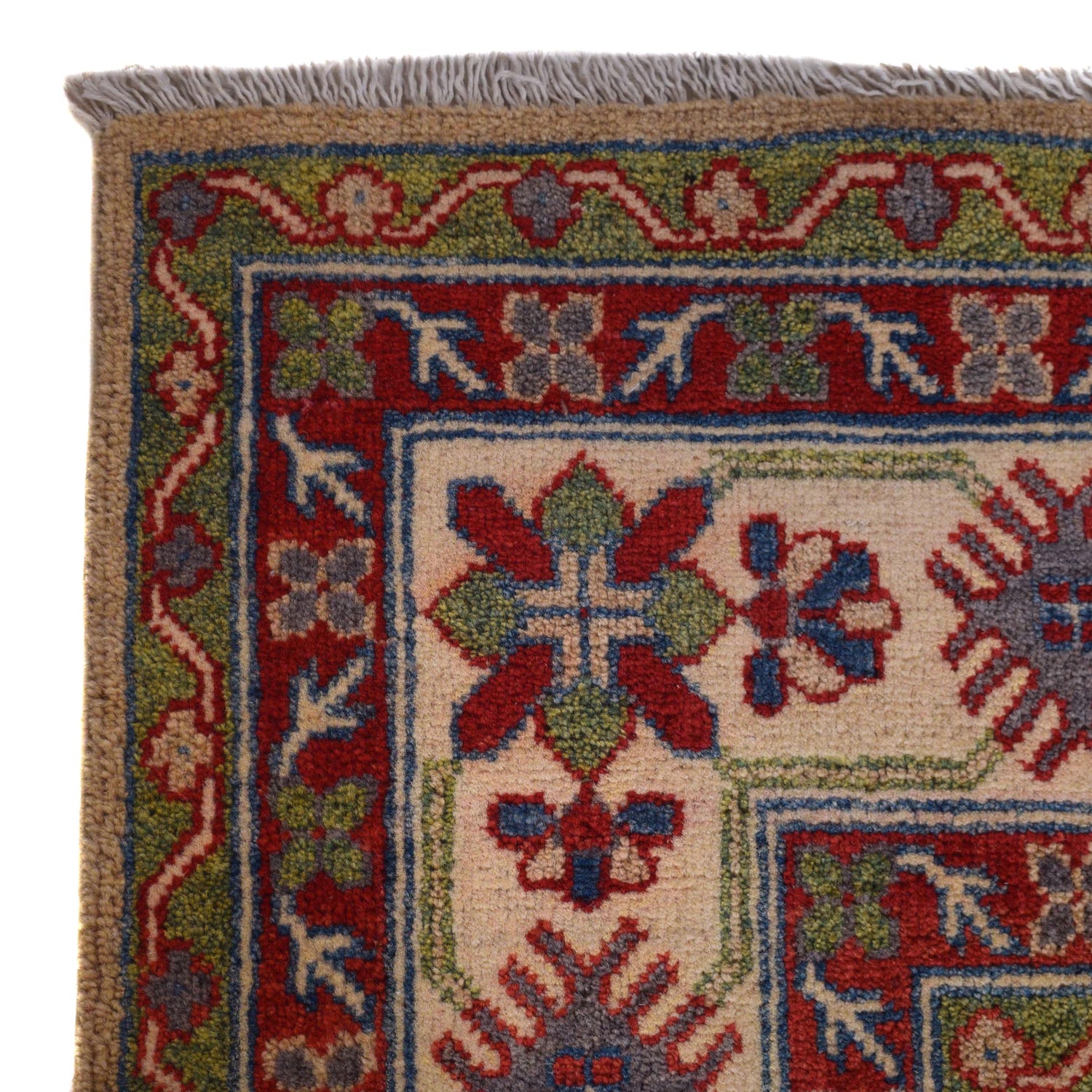 Kazak Rug Handmade Beige Medallion 7x10 ft