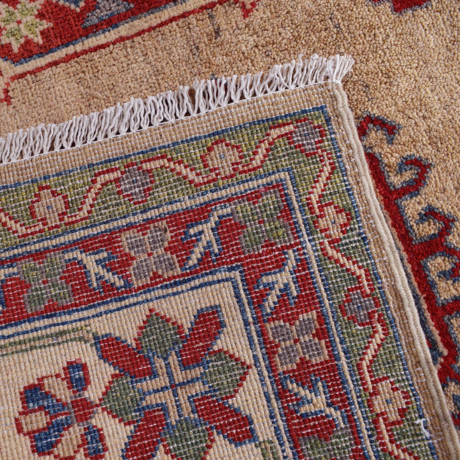 Kazak Rug Handmade Beige Medallion 7x10 ft
