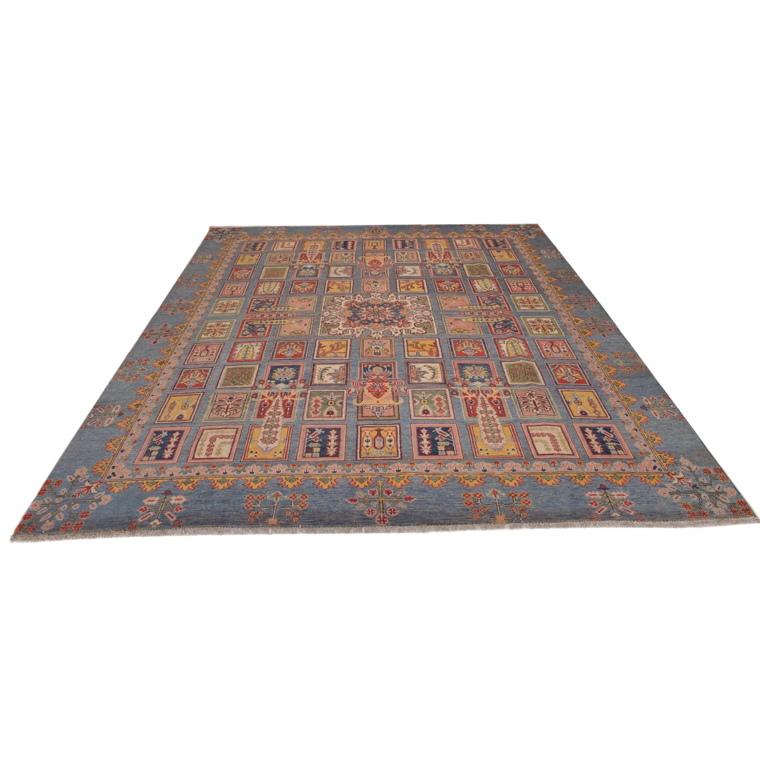 Bakhtiar Area Rug Handmade Blue Floral 8x10 ft