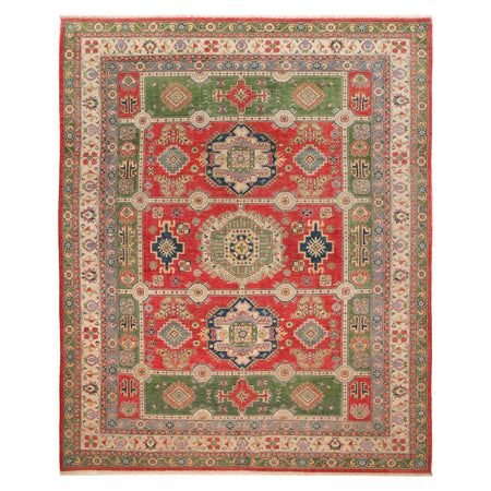 Kazak Rug Handmade Multi Medallion 9x12 ft