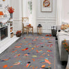 Embroidery Kilim Area Rug Handmade Gray Animal 4x6 ft