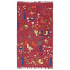 Embroidery Kilim Area Rug Handmade Red Animal 3x5 ft
