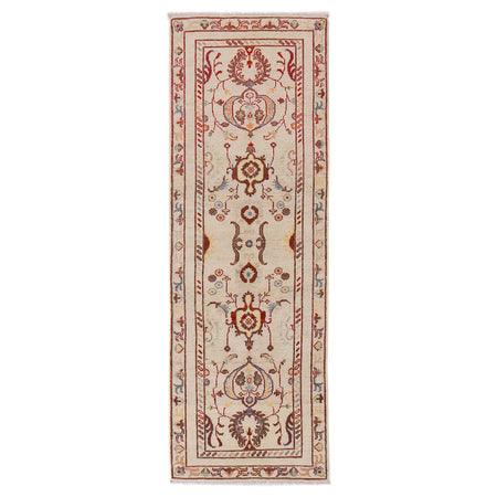 Kazak Rug Handmade Beige Medallion 8' Runner