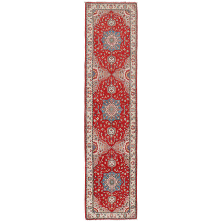 Kazak Rug Handmade Red Medallion 10' Runner