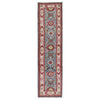 Kazak Rug Handmade Blue Medallion 13' Runner