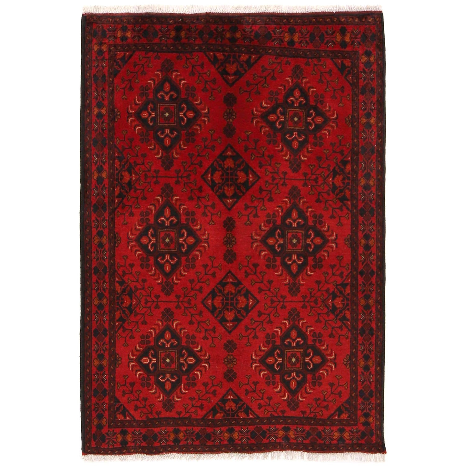 Khal Mohammadi Rug Handmade Red 3x5 ft