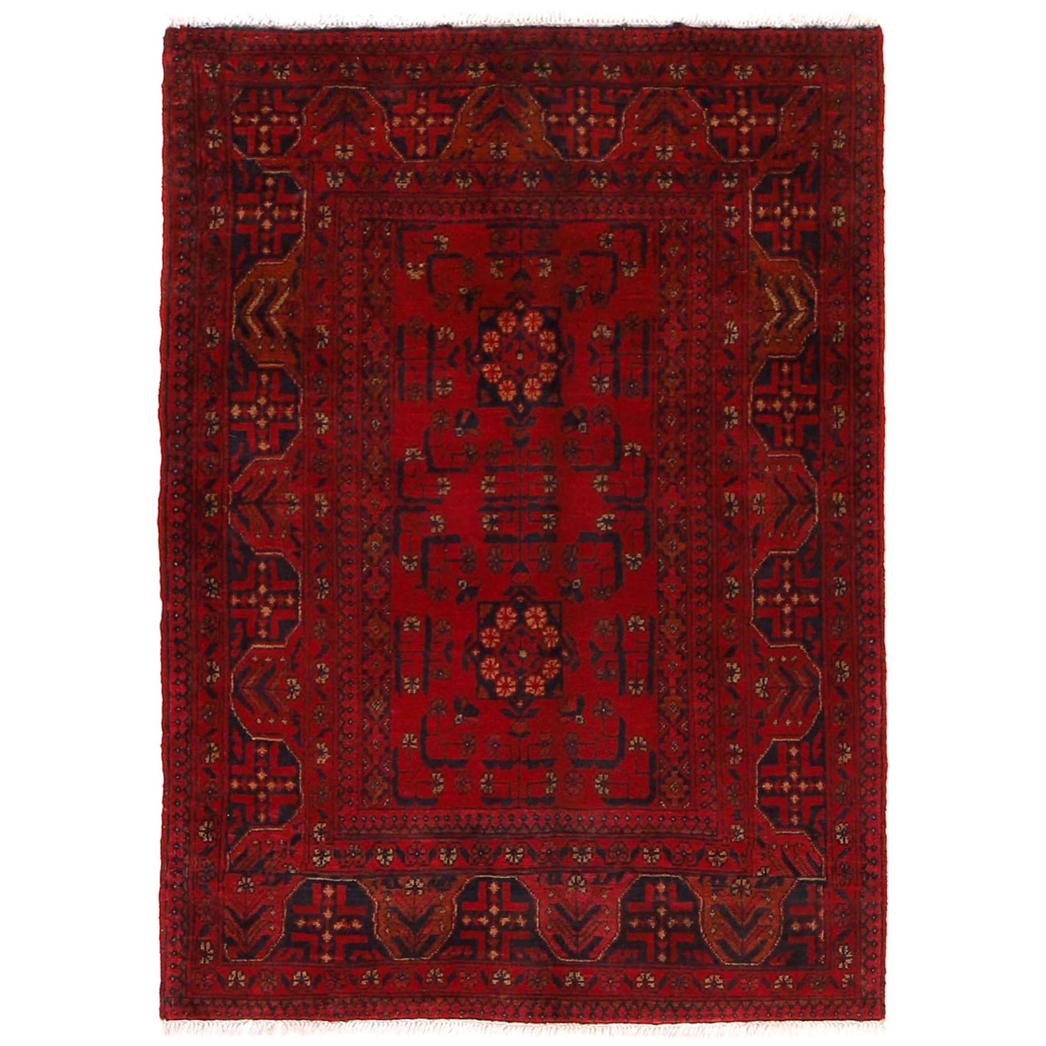 Khal Mohammadi Rug Handmade Red 3x5 ft