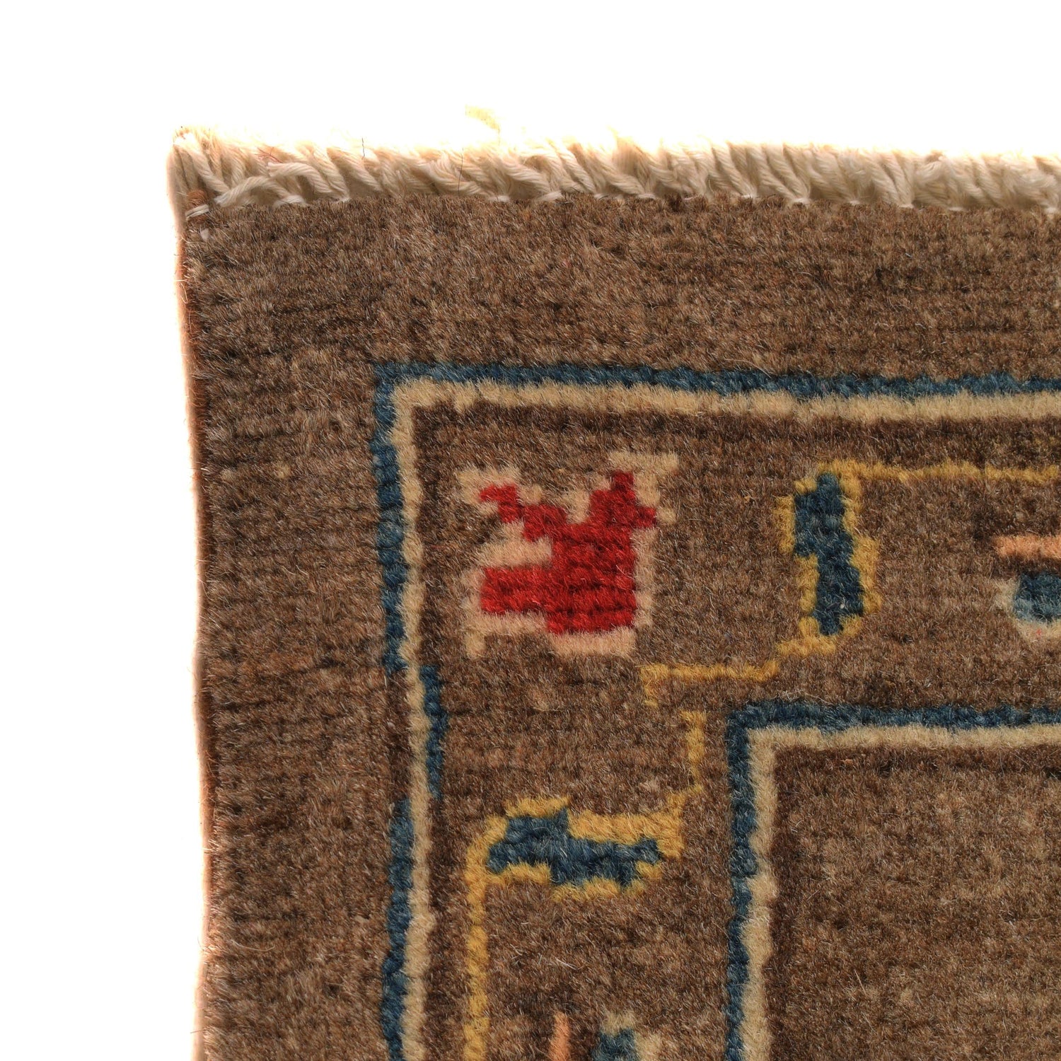 Sultani Area Rug Handmade Brown Floral 4x6 ft
