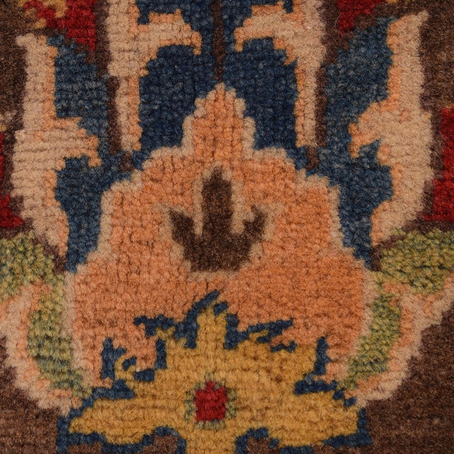 Sultani Area Rug Handmade Brown Floral 4x6 ft
