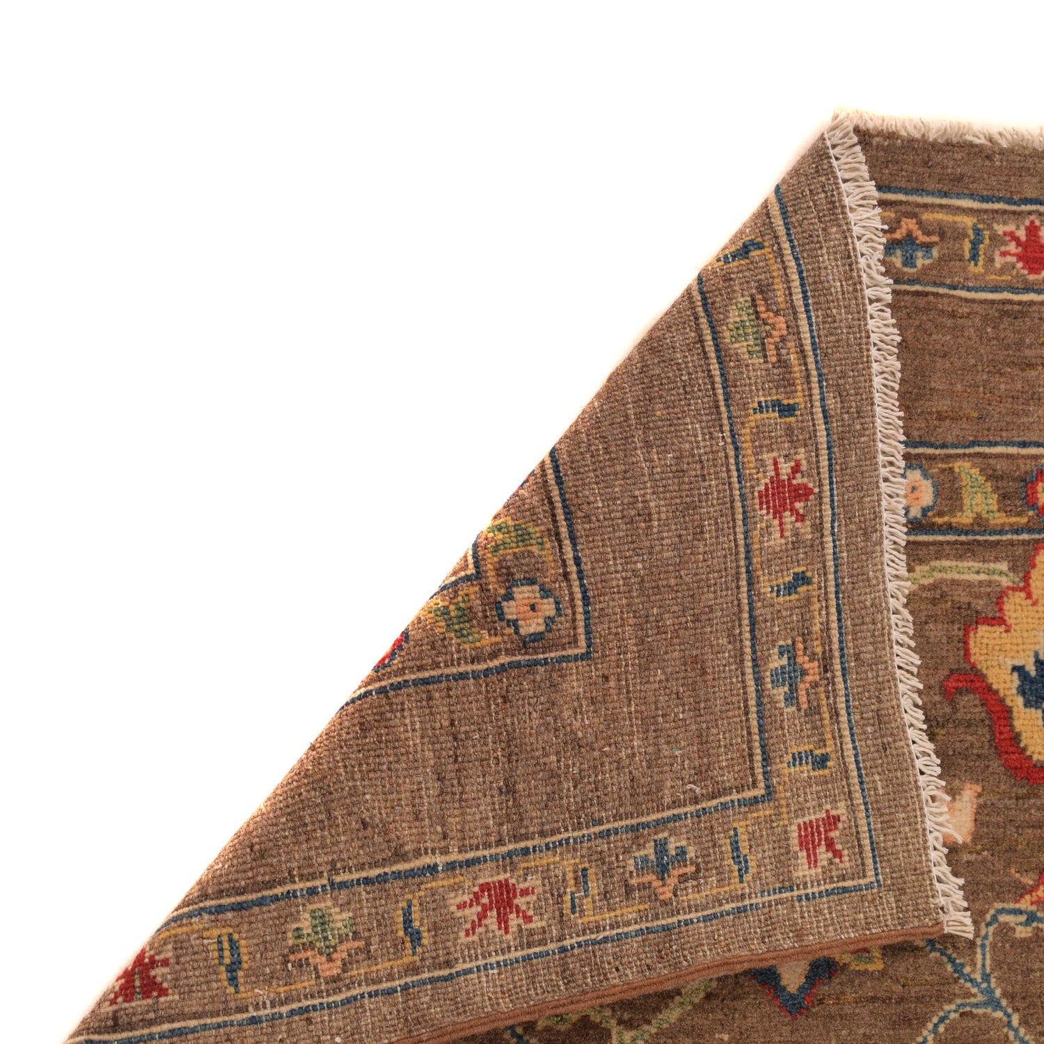 Sultani Area Rug Handmade Brown Floral 4x6 ft