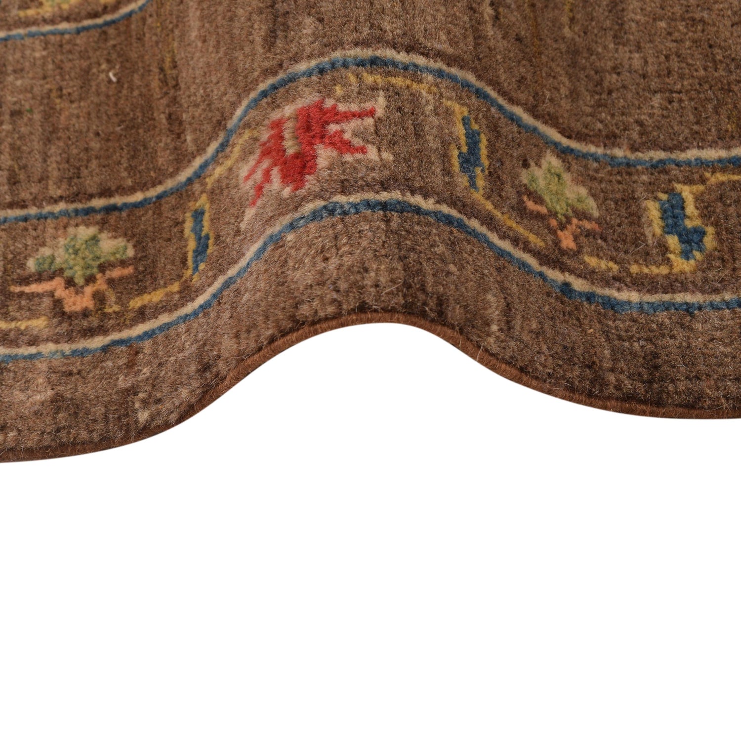 Sultani Area Rug Handmade Brown Floral 4x6 ft