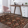 Sultani Area Rug Handmade Brown Floral 3x5 ft