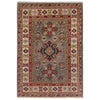 Kazak Rug Handmade Gray Medallion 3x5 ft