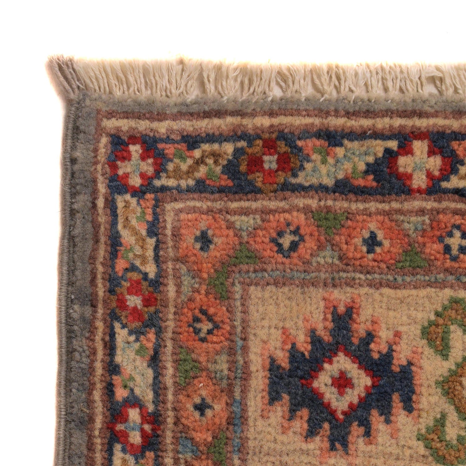Kazak Rug Handmade Gray Medallion 3x5 ft