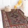 Kazak Rug Handmade Gray Medallion 3x5 ft