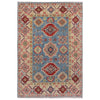 Kazak Rug Handmade Blue Medallion 3x5 ft