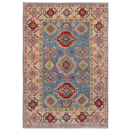 Kazak Rug Handmade Blue Medallion 3x5 ft