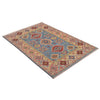 Kazak Rug Handmade Blue Medallion 3x5 ft